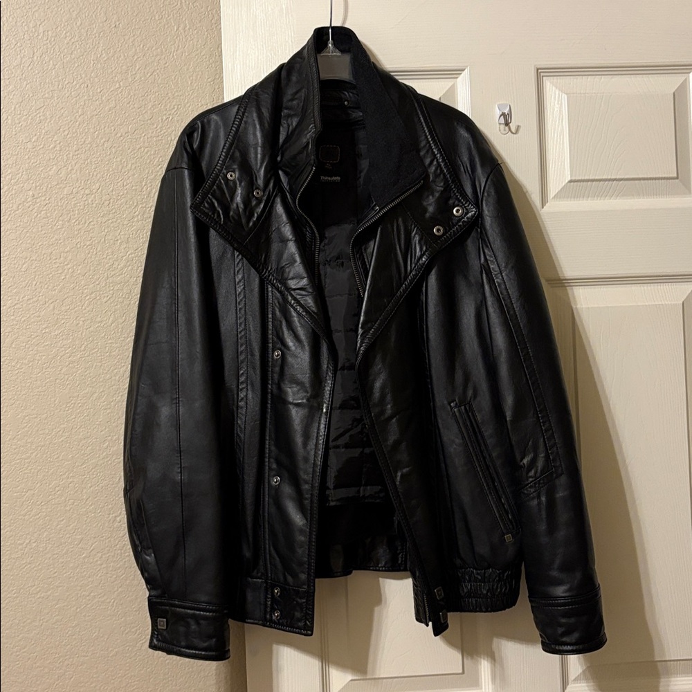 Men’s Wilson Black Leather Jacket - size XL